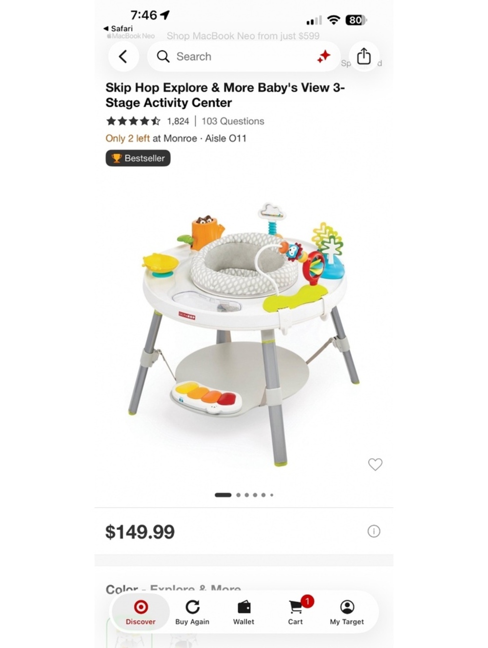Skip Hop Explore & More Baby's View 3-Stage Activity Center